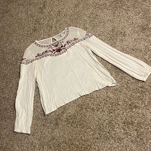 Forever 21 contemporary women’s embroidered long sleeve top, medium